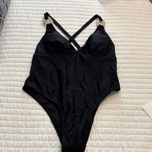 VENUS Black Strappy One-Piece Swimsuit